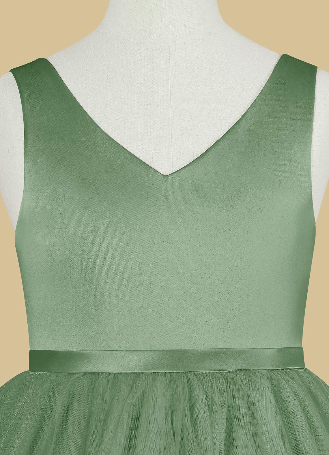 slim fit dress slacks Andie Long Sleeve Bridesmaid Dress in Sage main image 0