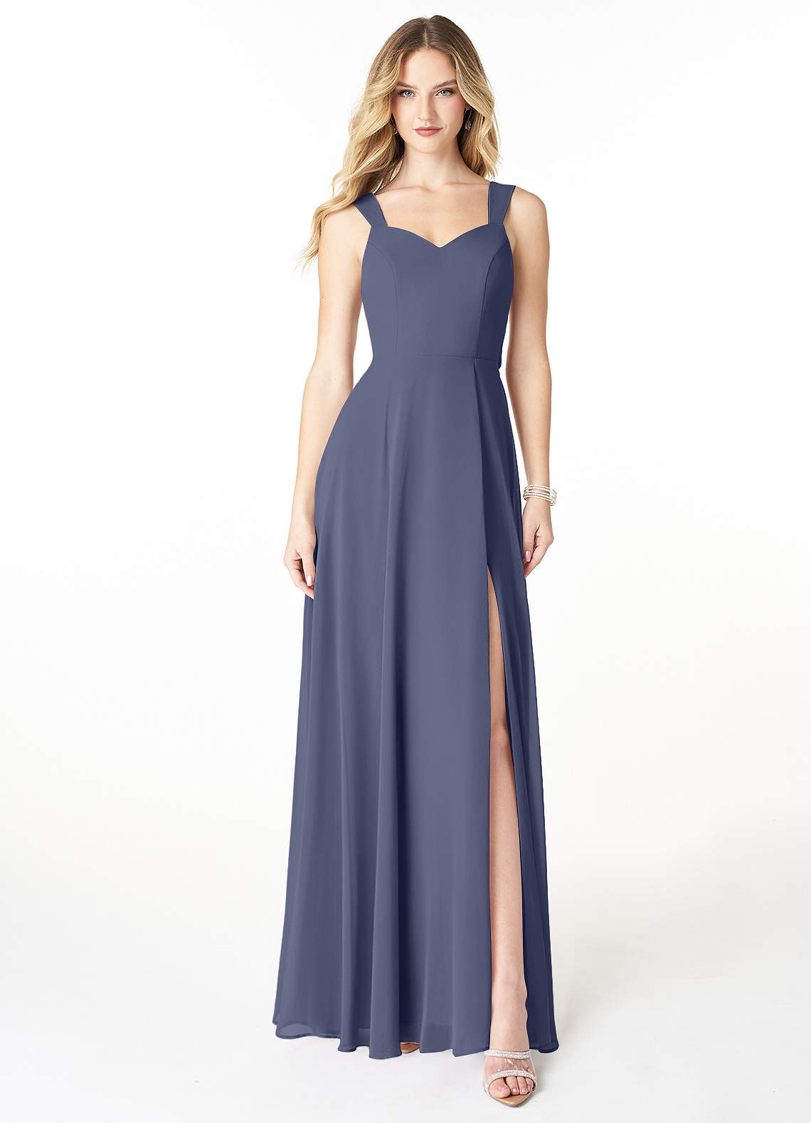 Azazie Julie Bridesmaid Dresses Stormy A-Line Sweetheart Neckline Chiffon Dress image1