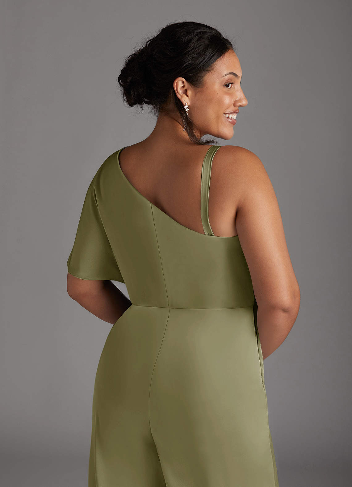 Azazie Hagretta Mother of the Bride Dresses Pistachio Jumpsuit/Pantsuit Stretch Satin Dress image2