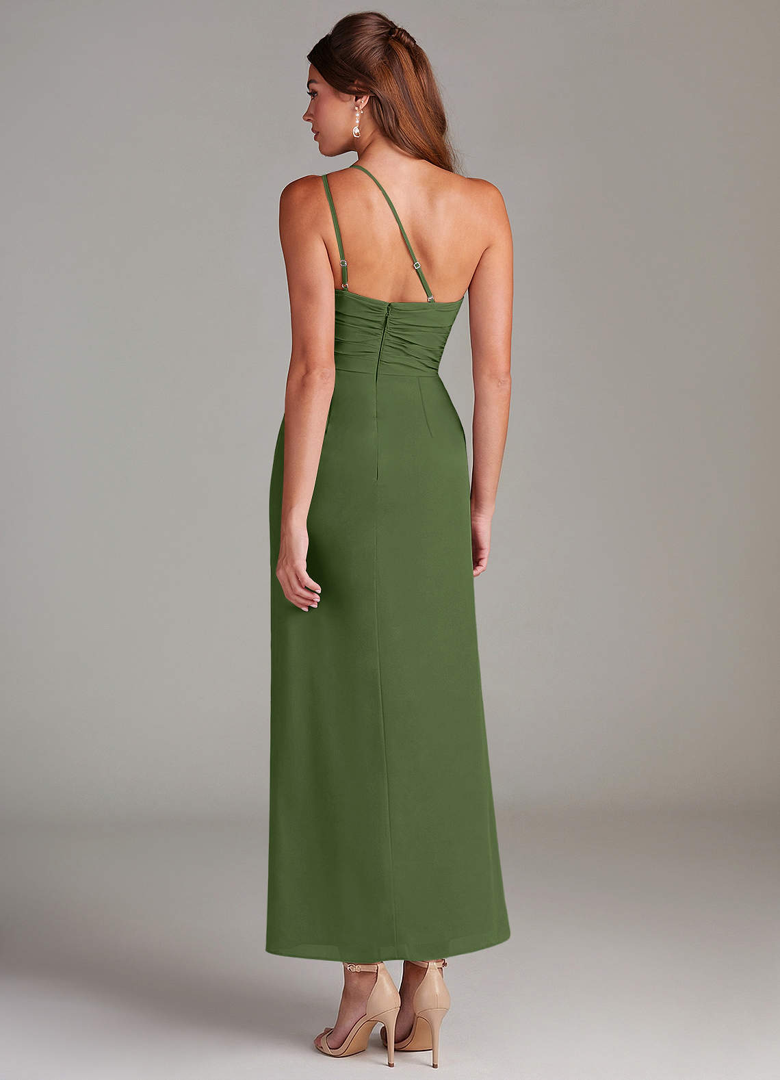 Azazie Eren Olive Chiffon Bridesmaid Dresses | Azazie