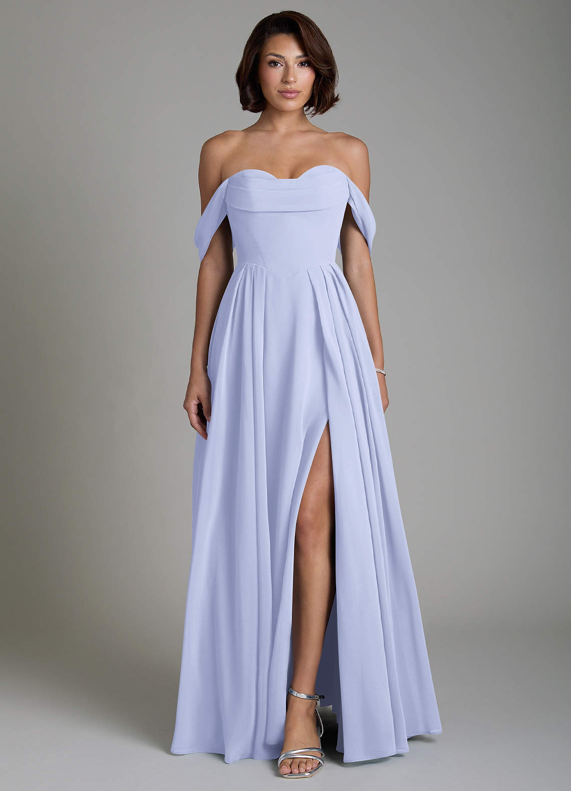 lavender chiffon bridesmaid dresses Azazie Loisa Azazie Size:30X30 exc_vg Dusty Pink Satin A-line Line Dry