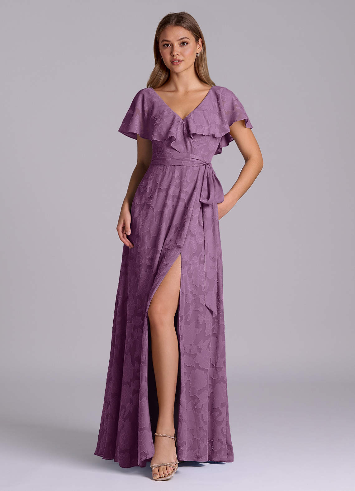 Azazie Lainey Wisteria Floral Burnout Bridesmaid Dresses | Azazie AU
