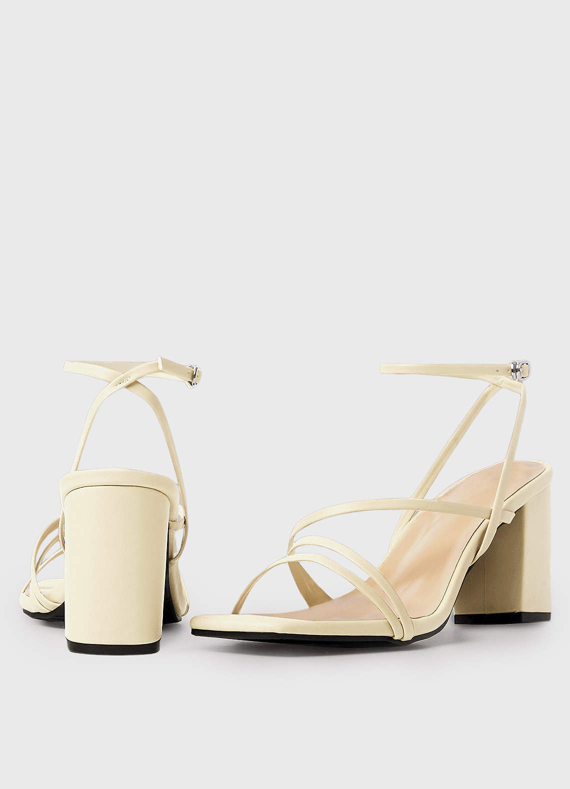 front Ankle Strap Block Heel Sandals