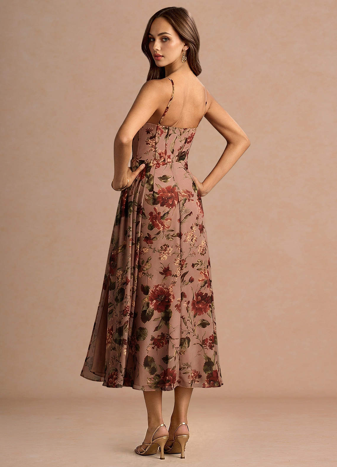 Aurra Mauve Multi Midi Dress image1
