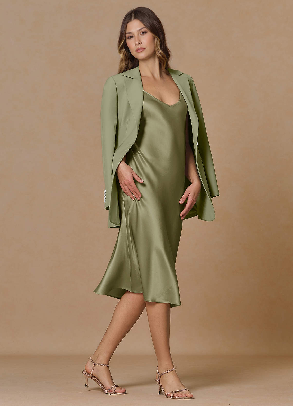 front Rowan Pistachio Refined Weave Performance 2-Piece Suit