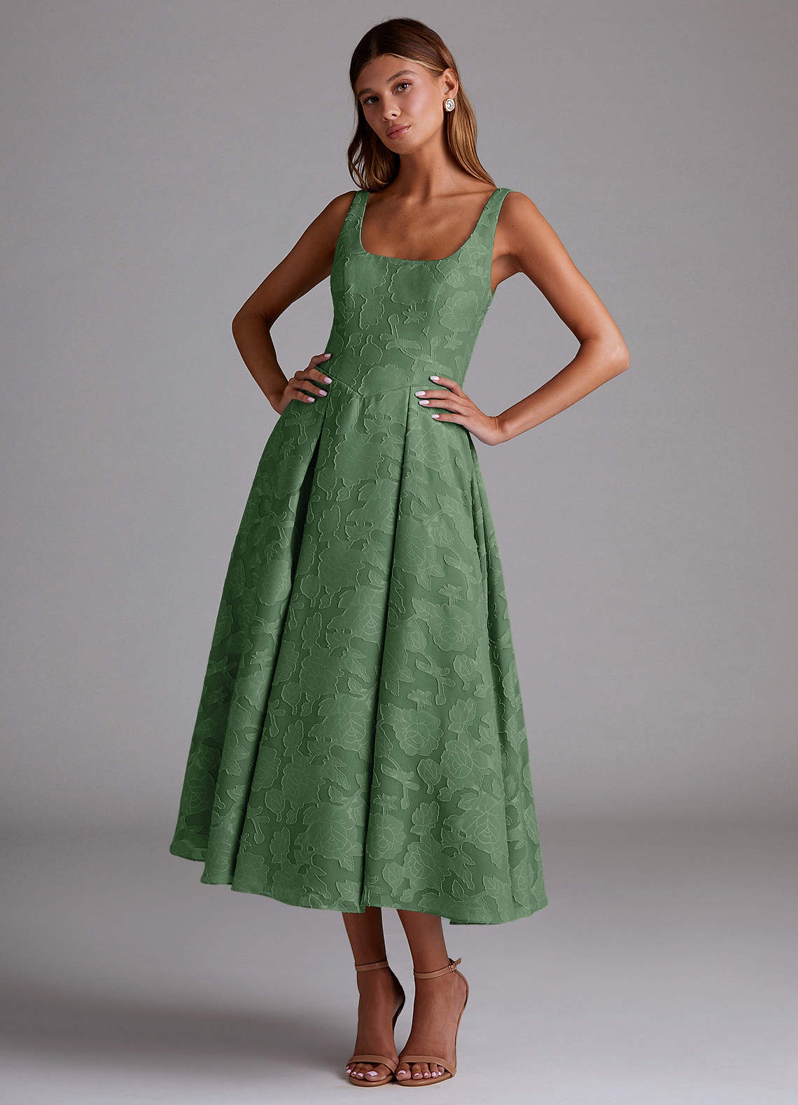 knee length dresses for ladies Callista Crepe A-Line Midi Dress