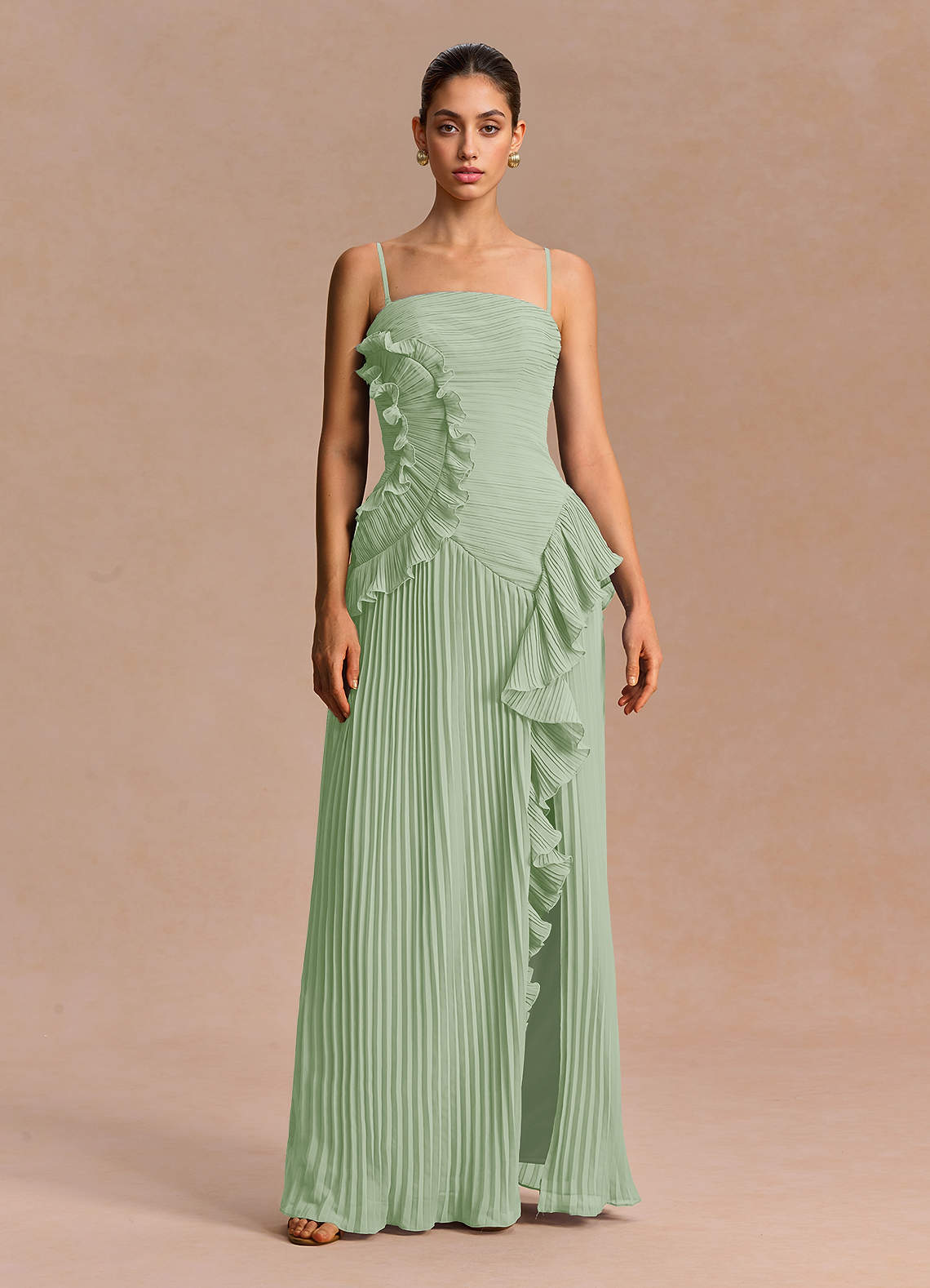 bright green bridesmaid dresses Brylee Light Maxi Dress Lace Up