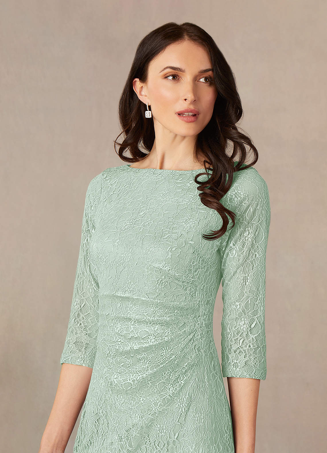 Azazie Lola Agave Sheath Lace Dress Ready to Ship | Azazie