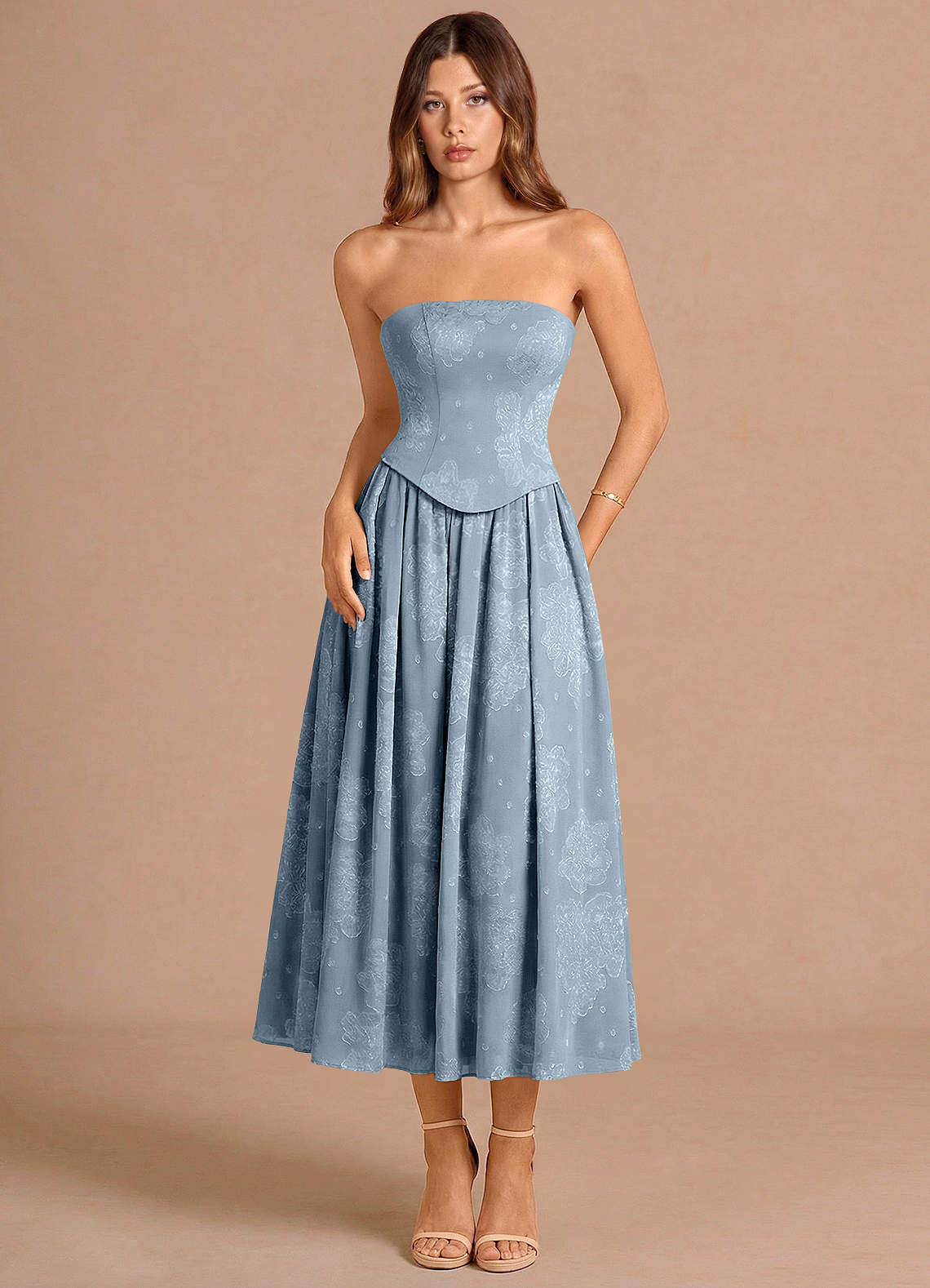 Isaura Powder Blue Midikjole image2