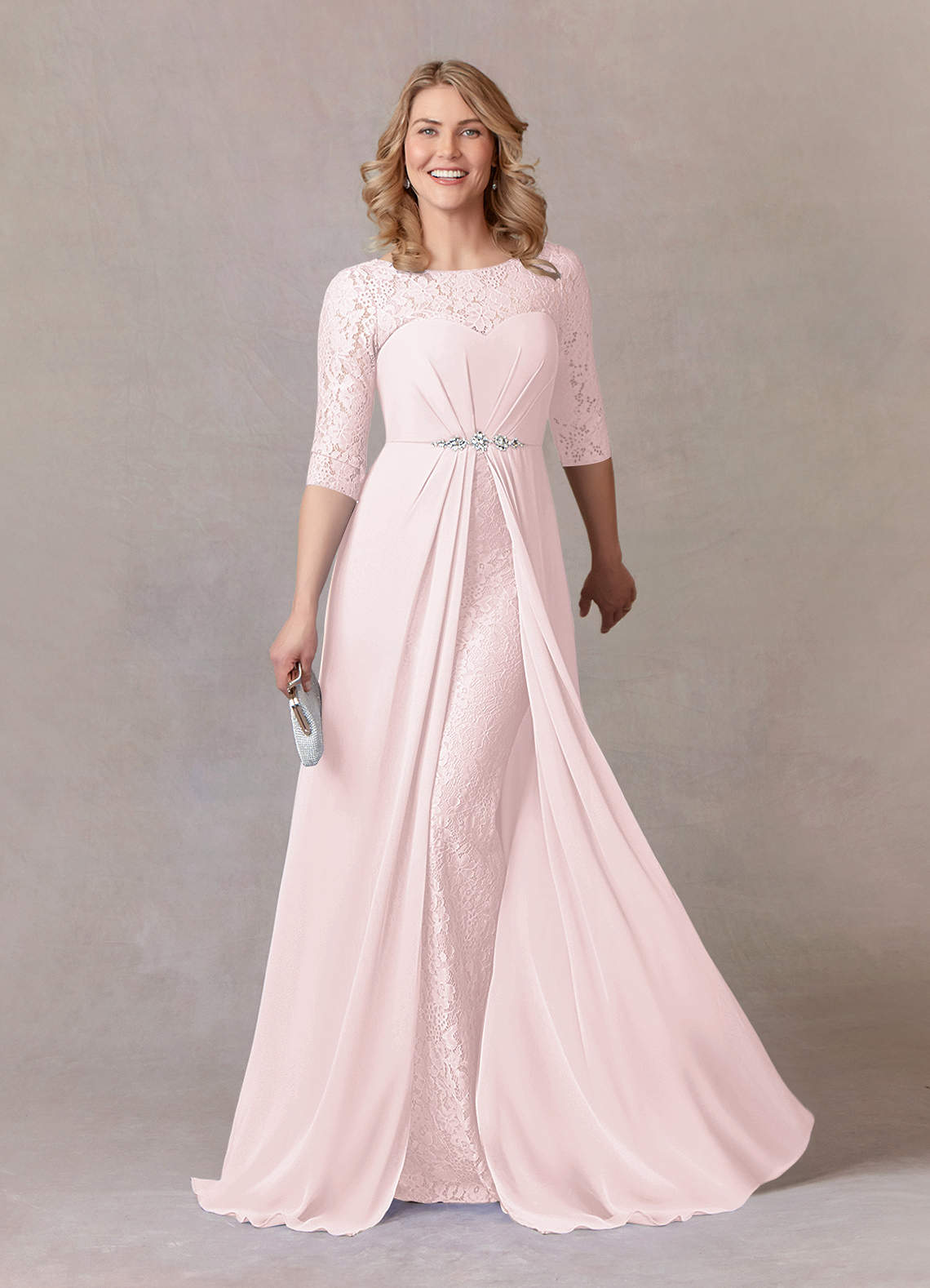 Pink chiffon mother discount of the bride dresses