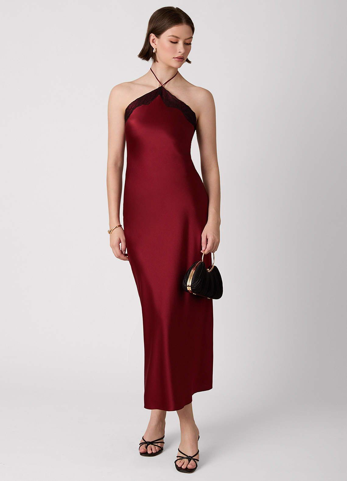 slim fit dress slacks Halter Shrug Dress in Purple Nightshade (In Stock)