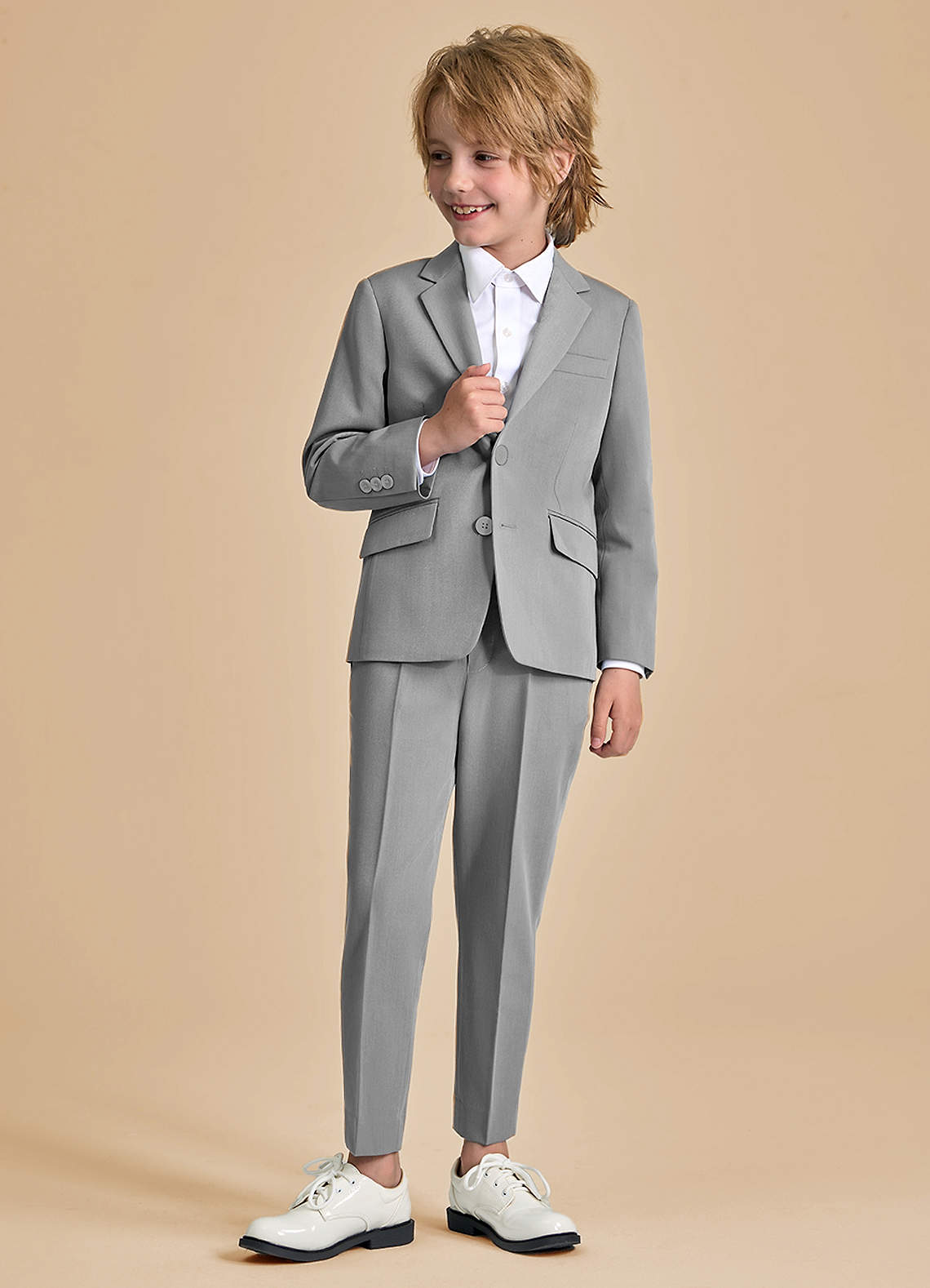 front Oliver Boys Grey 2-Piece Suit