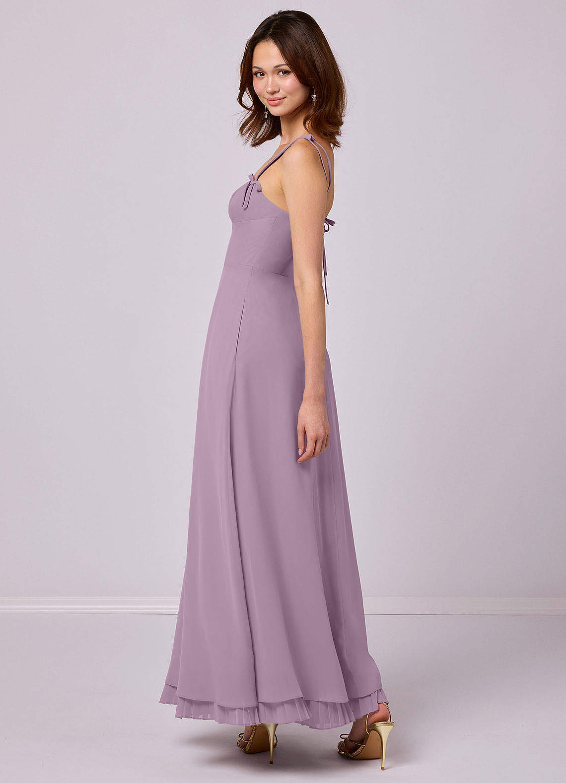 Barbie ♥ Azazie Bridesmaid Dresses Wisteria A-Line Pleated Chiffon Dress image4