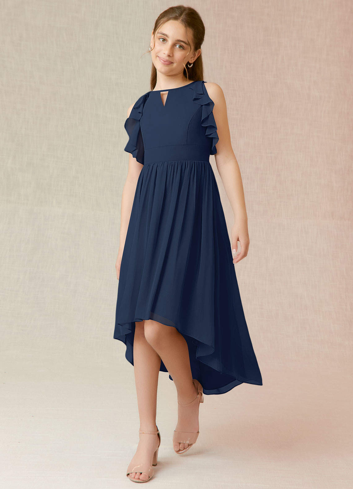 Dark Navy Azazie Strawberry JBD Junior Bridesmaid Dresses | Azazie