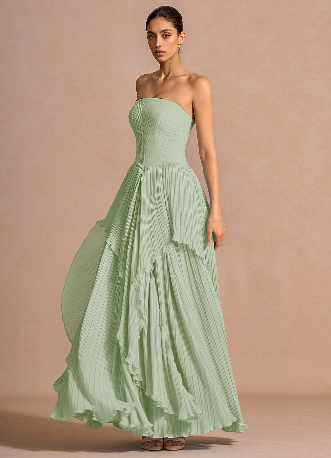 Kerensa Light Green Maxi Dress | Azazie