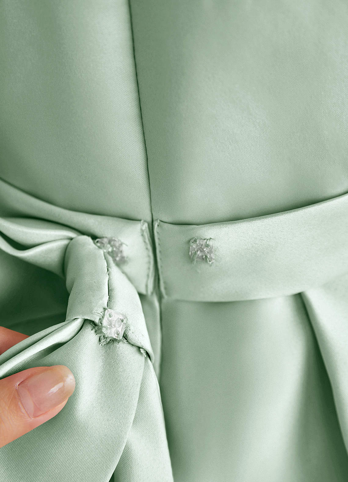 Azazie Princess Flower Girl Dresses Agave A-Line Pleated Matte Satin Dress image6