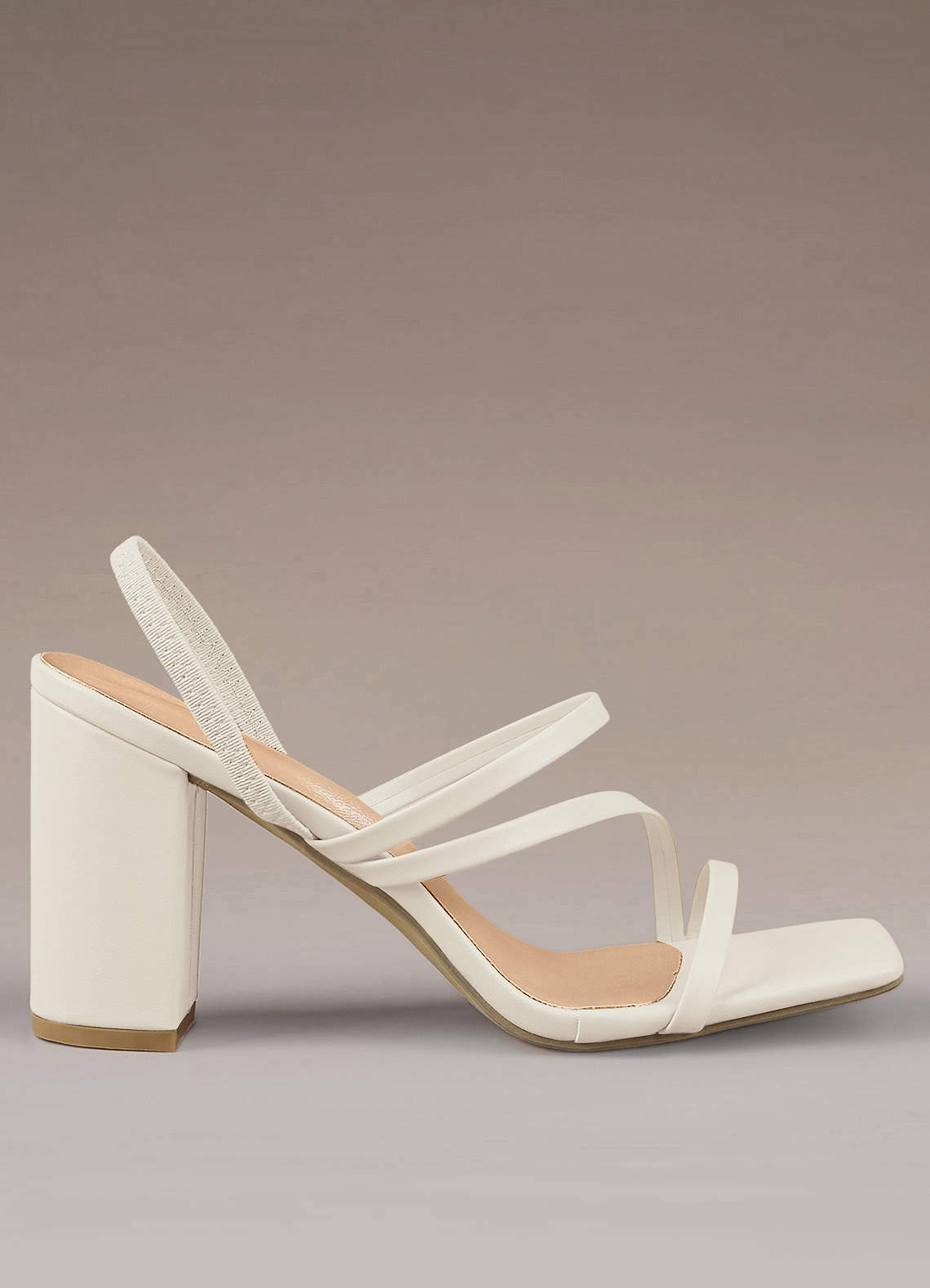 Vince Camuto Gidgena Off White Ankle Strap Heeled Sandals – 2.5” Block Heel, Open Toe