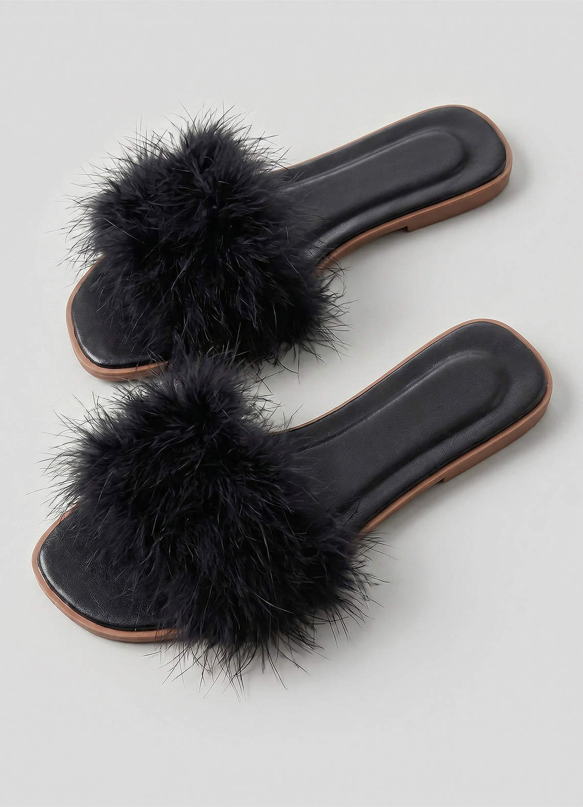 front Bridal Feather Slippers for Getting Ready