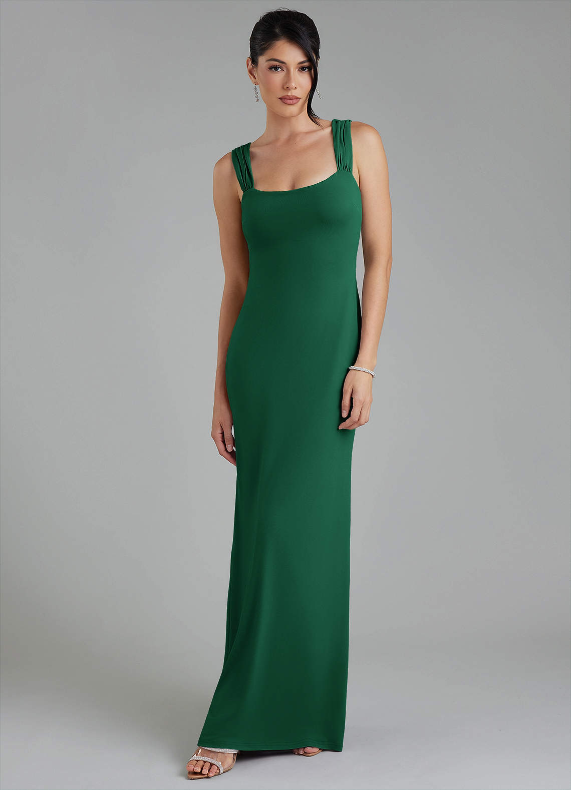 ariel formal dress Azazie Mermaid Square Neck Floor-Length Premium Stretch Jersey Bridesmaid Dresses purple ariel dress