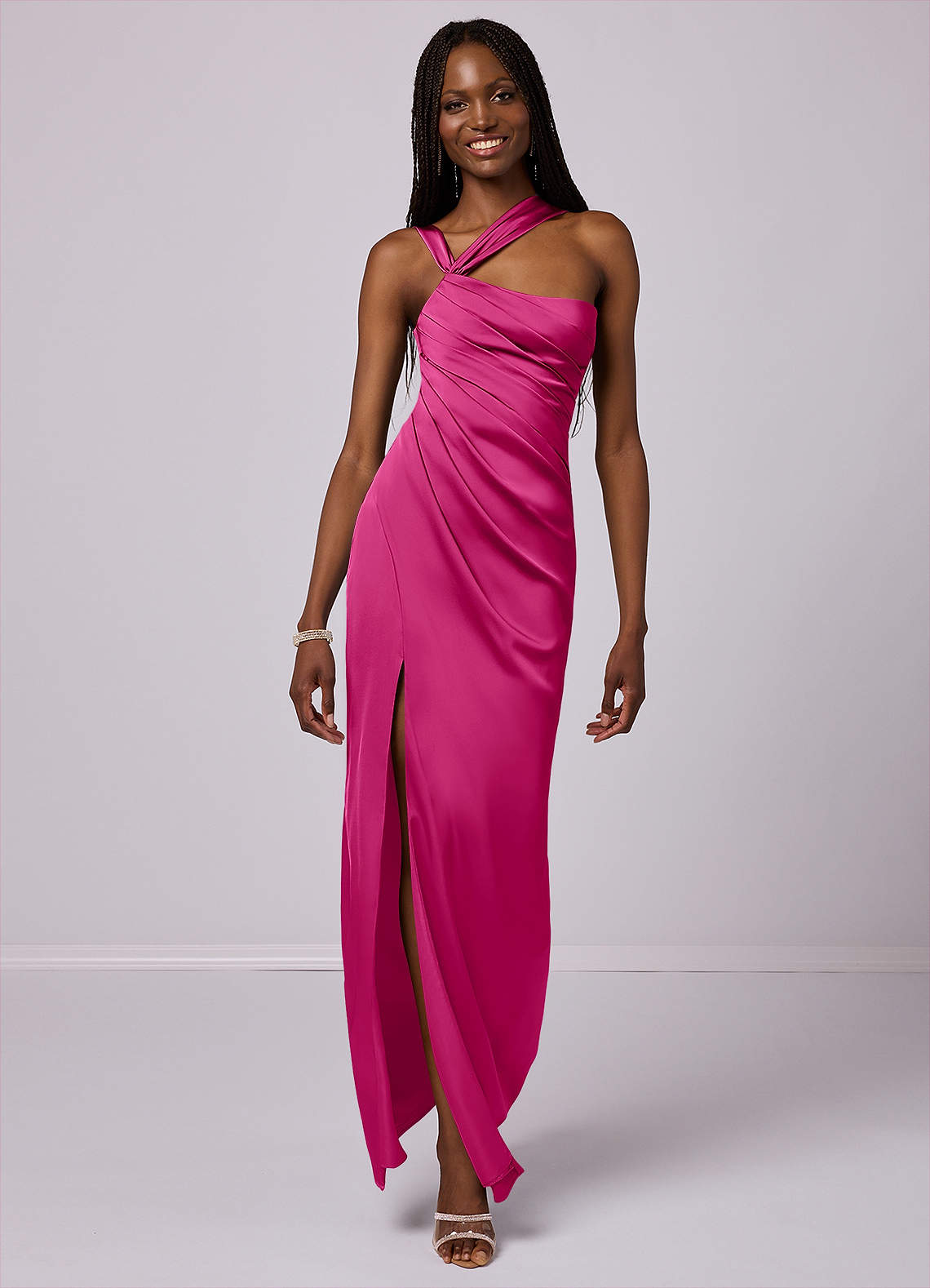 Barbie ♥ Azazie Bridesmaid Dresses Mermaid One Shoulder Stretch Satin Floor-Length Dress image1
