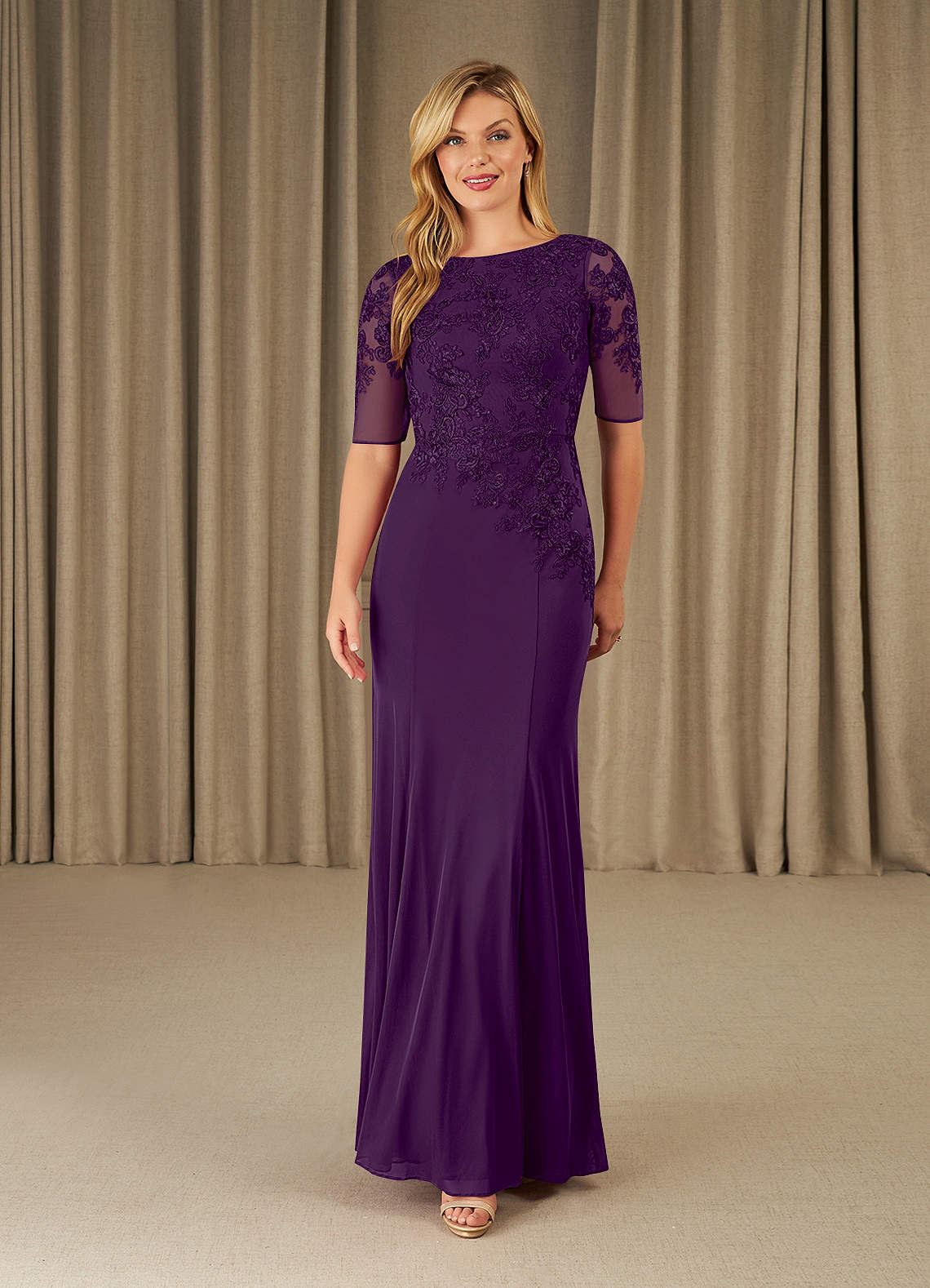 Azazie Ivanna Mère de la mariée Robes Robe Sirène en Dentelle Grain De Raisin image1