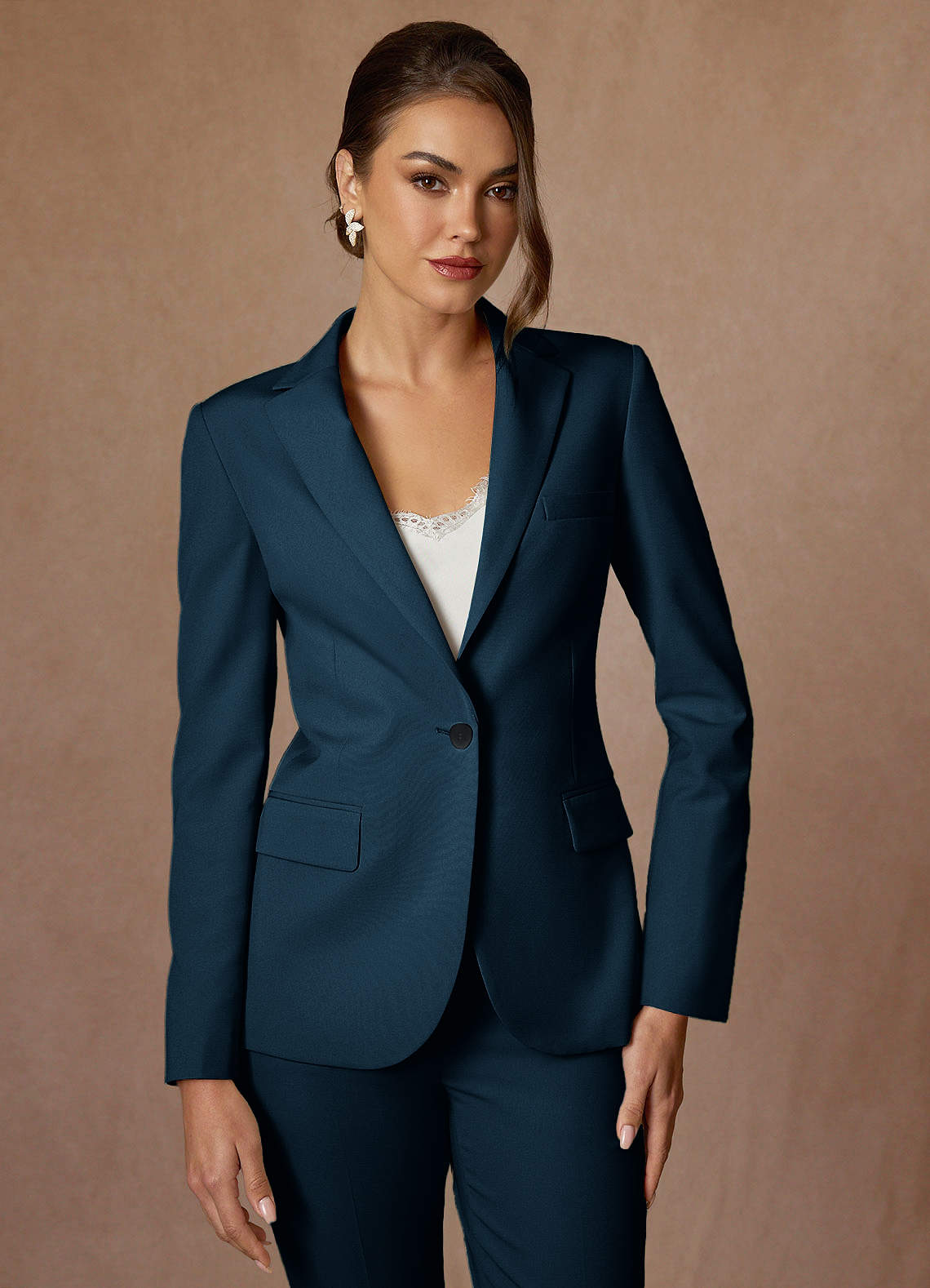 front Kennedy Dark Navy Refined Weave  Performance Blazer
