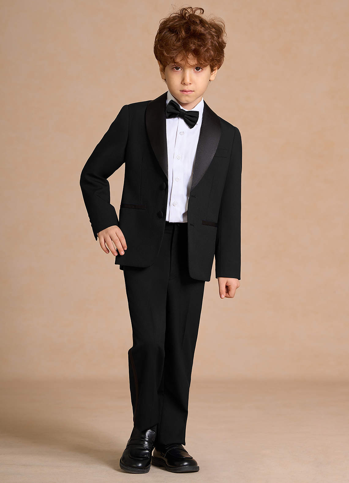 front Lucas Black Boys Shawl Lapel Tuxedos