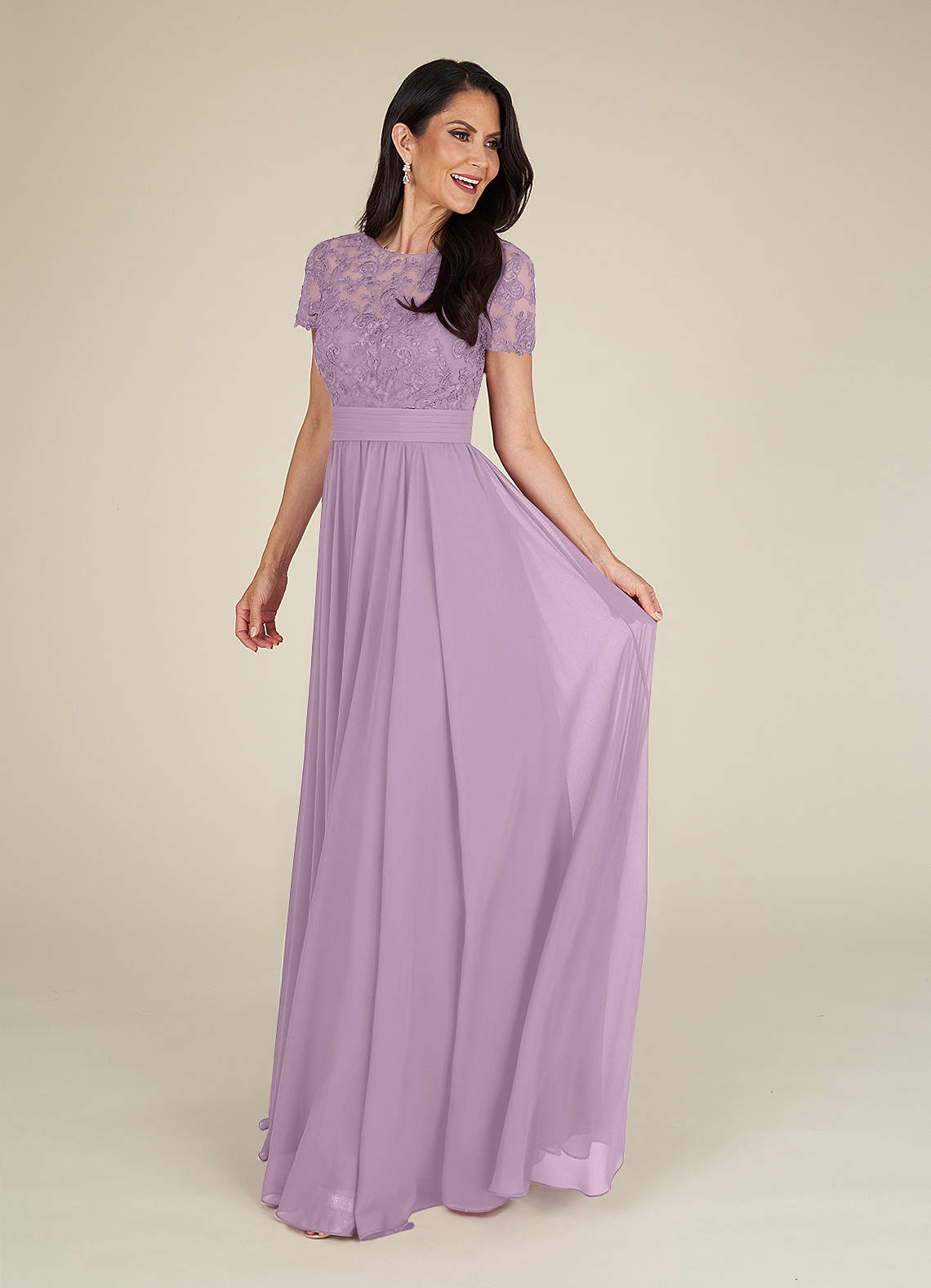 Azazie Annette Kleider für die Brautmutter A-Linie Spitze Chiffon Kleid Blauregen image1
