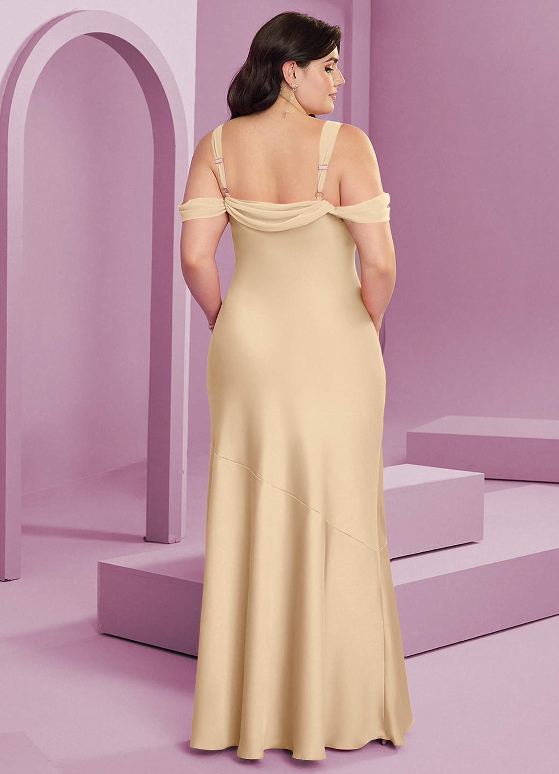 champagne pink satin dress Satin Dress Champagne Pink Gown Satin Blush Silk Wedding Dress Ball Gowns  Satin Wedding Dresses