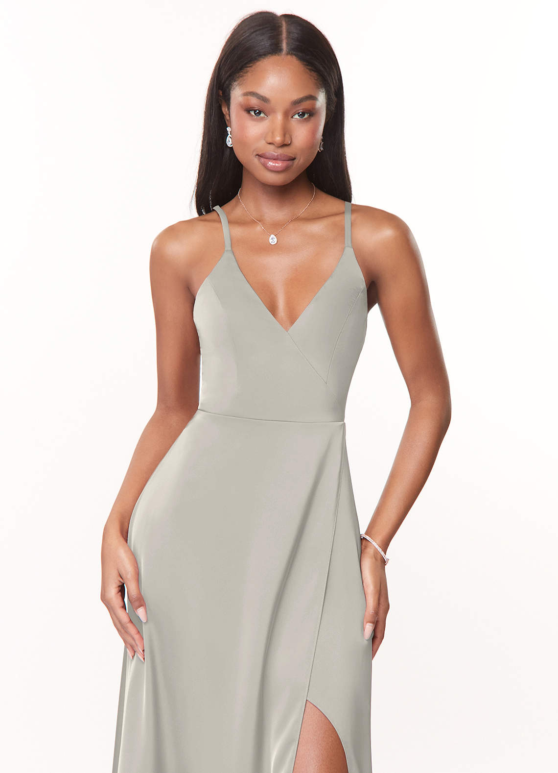 Pebble Azazie Maksim Stretch Satin Dress Bridesmaid Dresses | Azazie