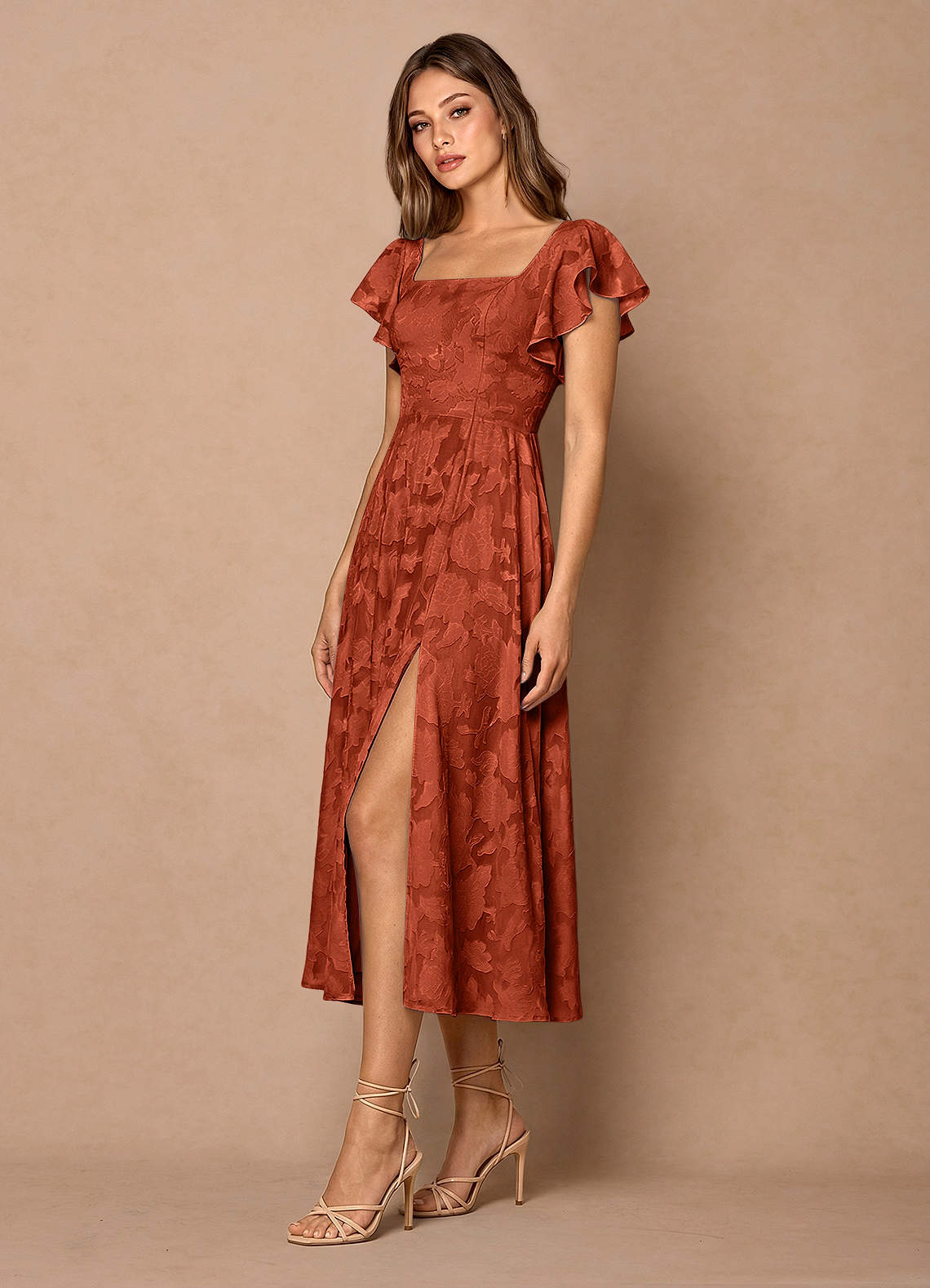 Talia Auburn Midi Dress | Azazie Talia Auburn Midi Dress | Azazie