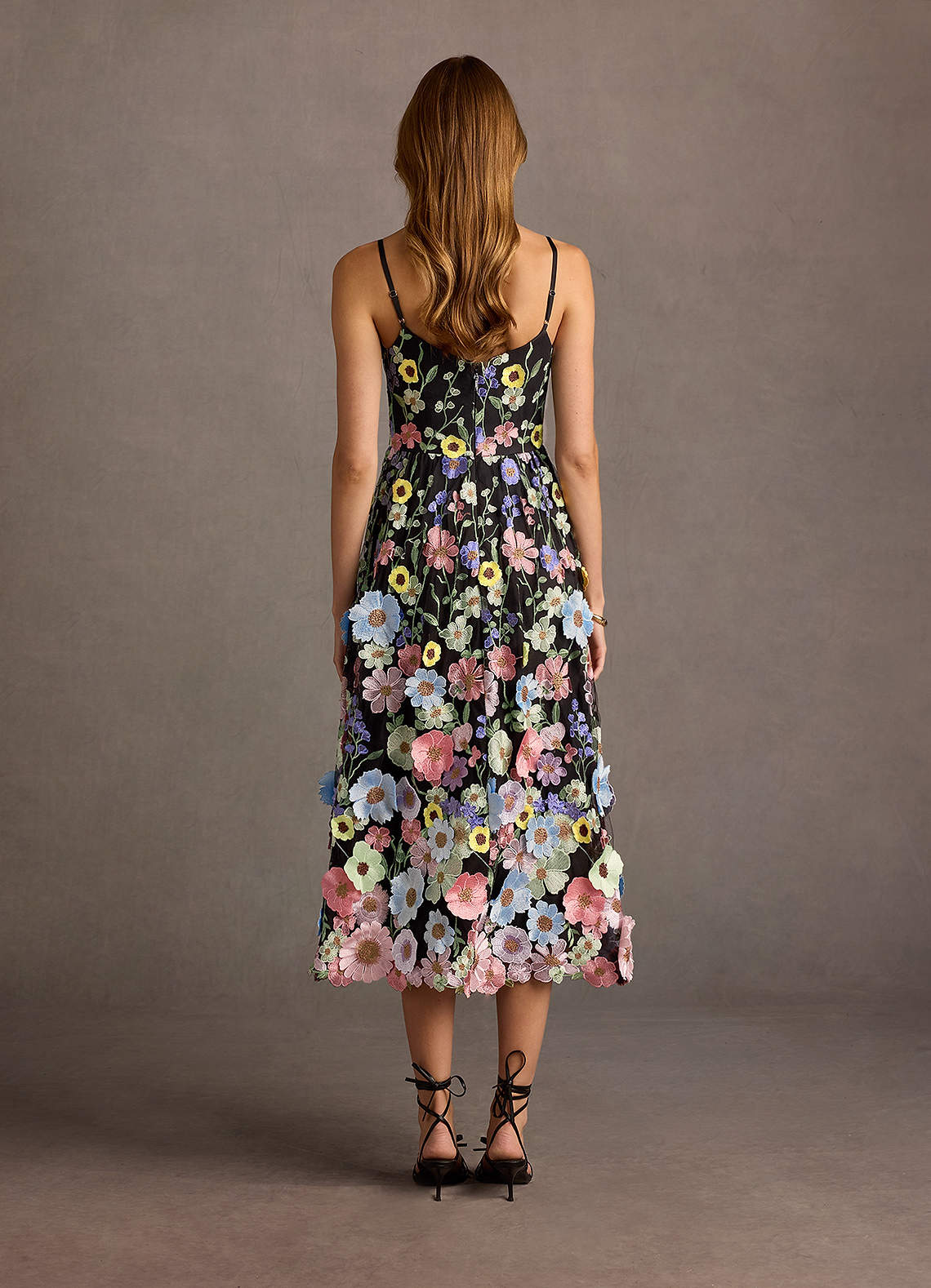 Naomi Midi Dress Black Floral