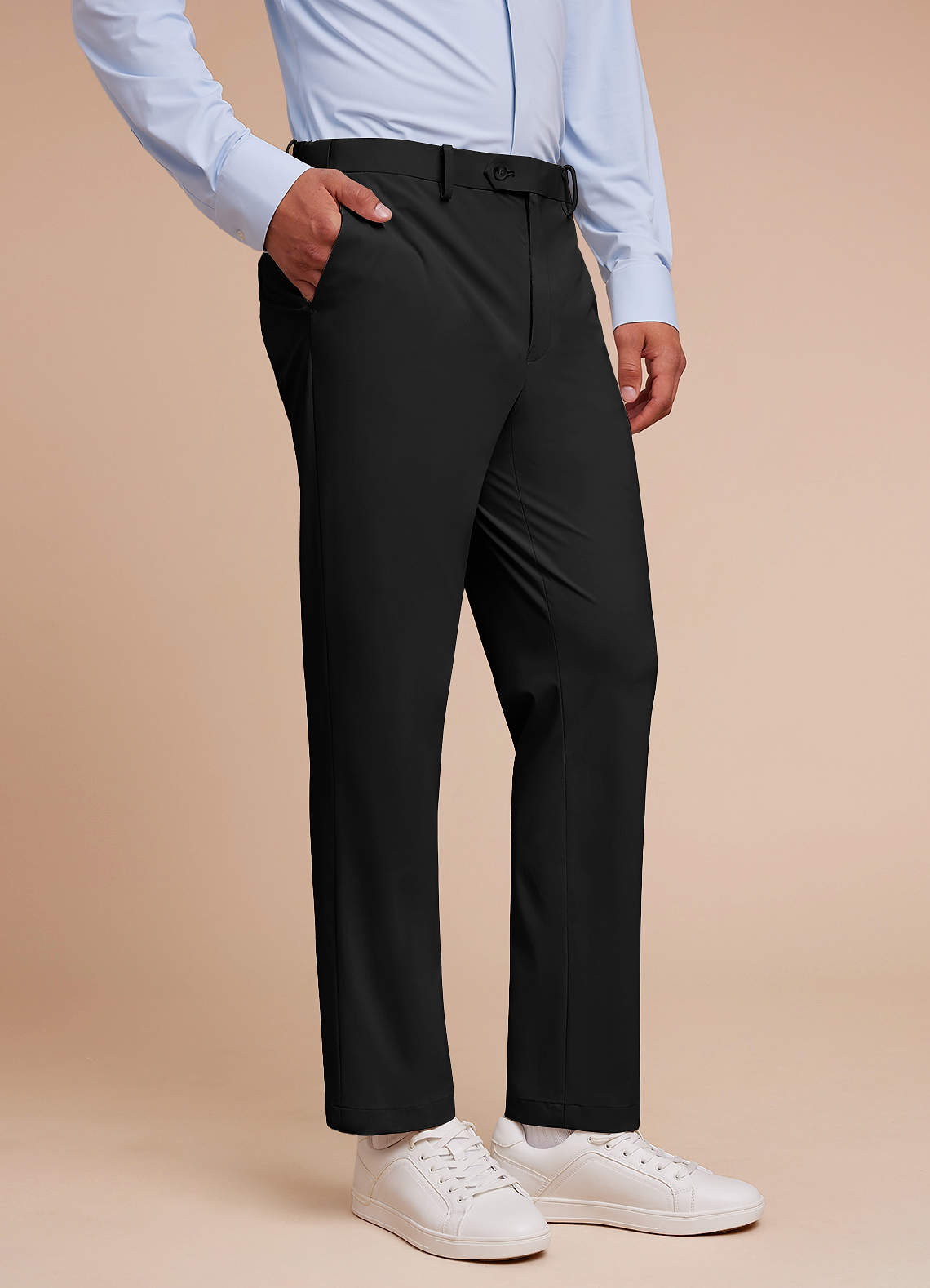 front Grayson Black Stretch Seersucker Suit