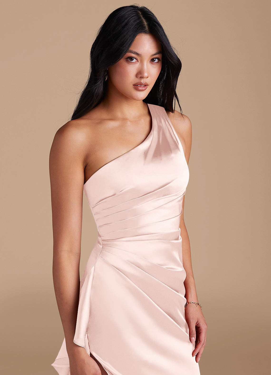 pink metallic one shoulder dress That Pink Girl Metallic One-Shoulder Formal Dress Zil boutique