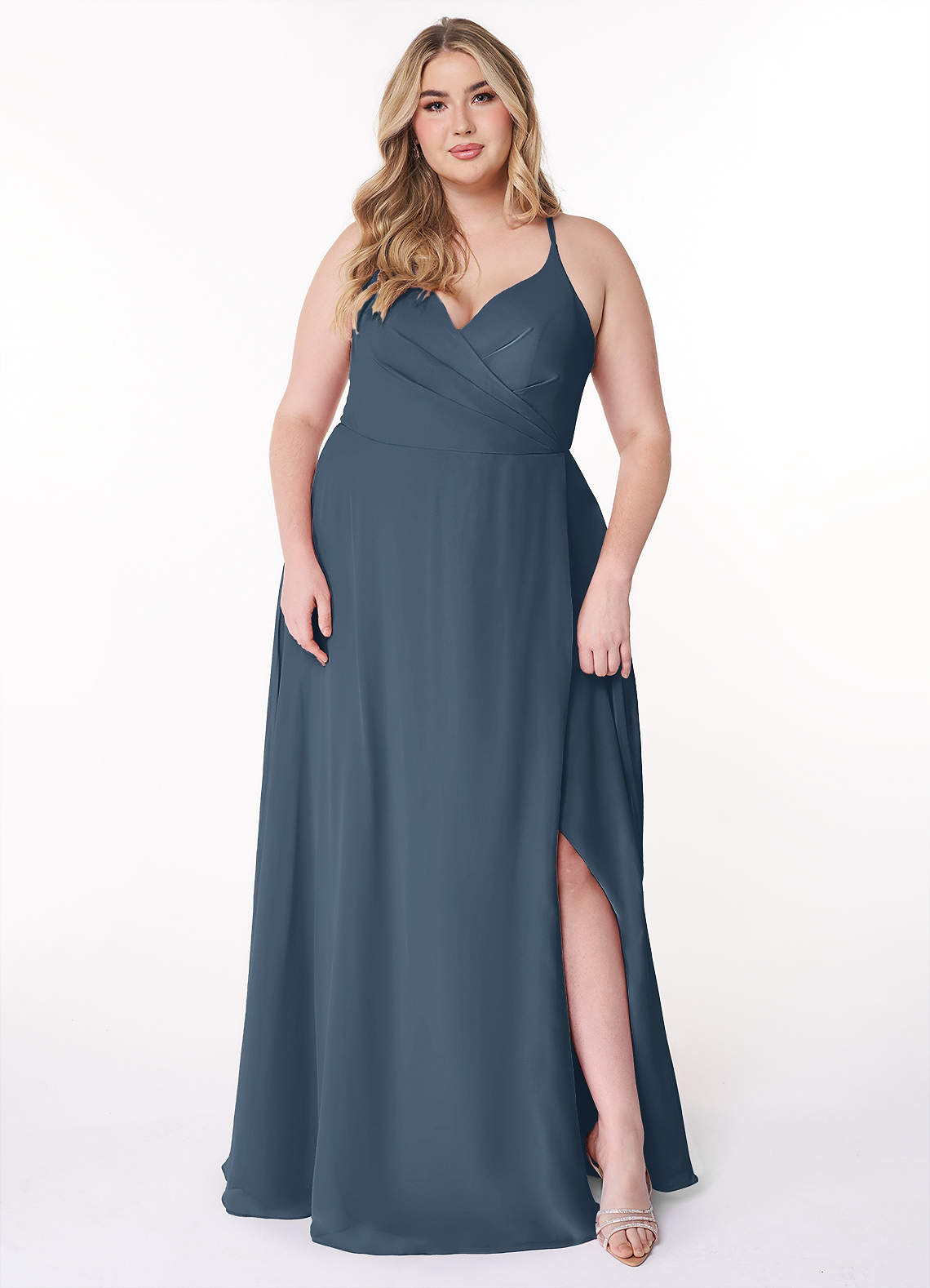neptune bridesmaid dress Sheath Spaghetti Straps Chiffon Long Bridesmaid Dress in Neptune, Neptune / 16 main image 1