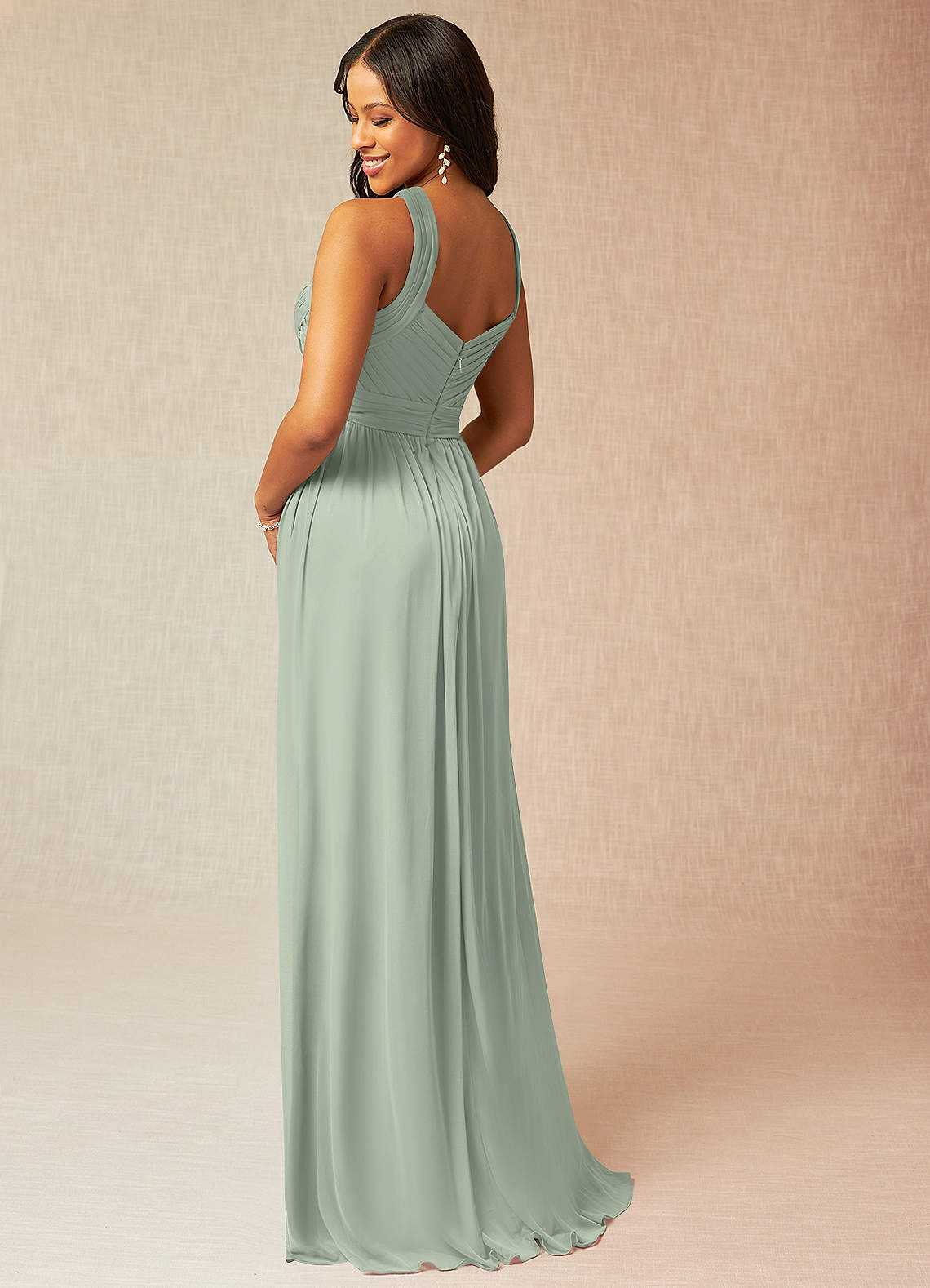 ruched mesh white dress U-Neck Backless Side Ribbon Trim Ruched Mesh Dress – Parthea Fashion