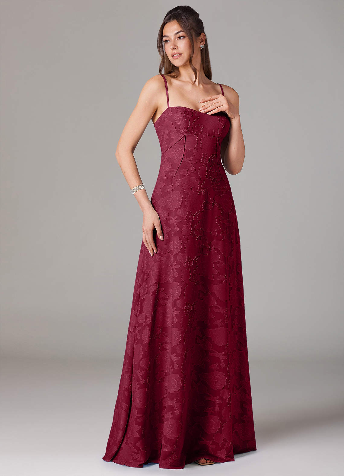 Valentine Merlot Maxi Dress Azazie UK