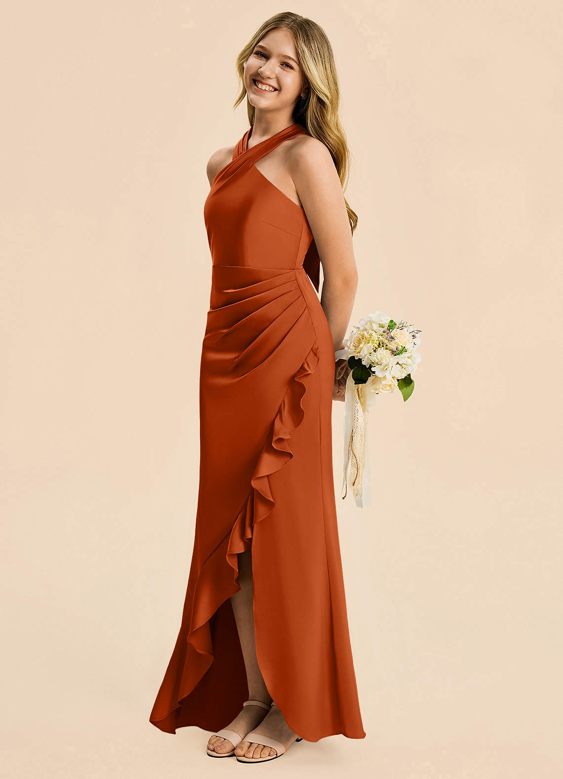 burnt orange junior bridesmaid dresses Azazie Thea Dress in Bride SIZE:4XL Anime Light Blue Winter Formal Navy Blue
