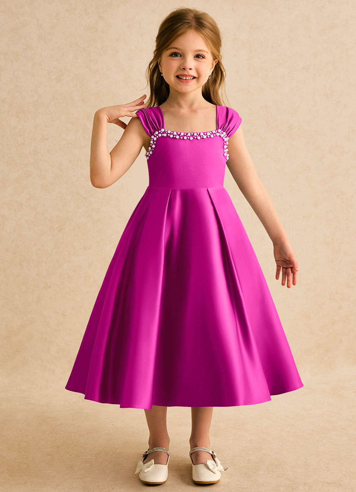 Azazie Yosemite Fuchsia Ball-Gown Sweetheart Neckline Matte Satin Dress |  Azazie UK