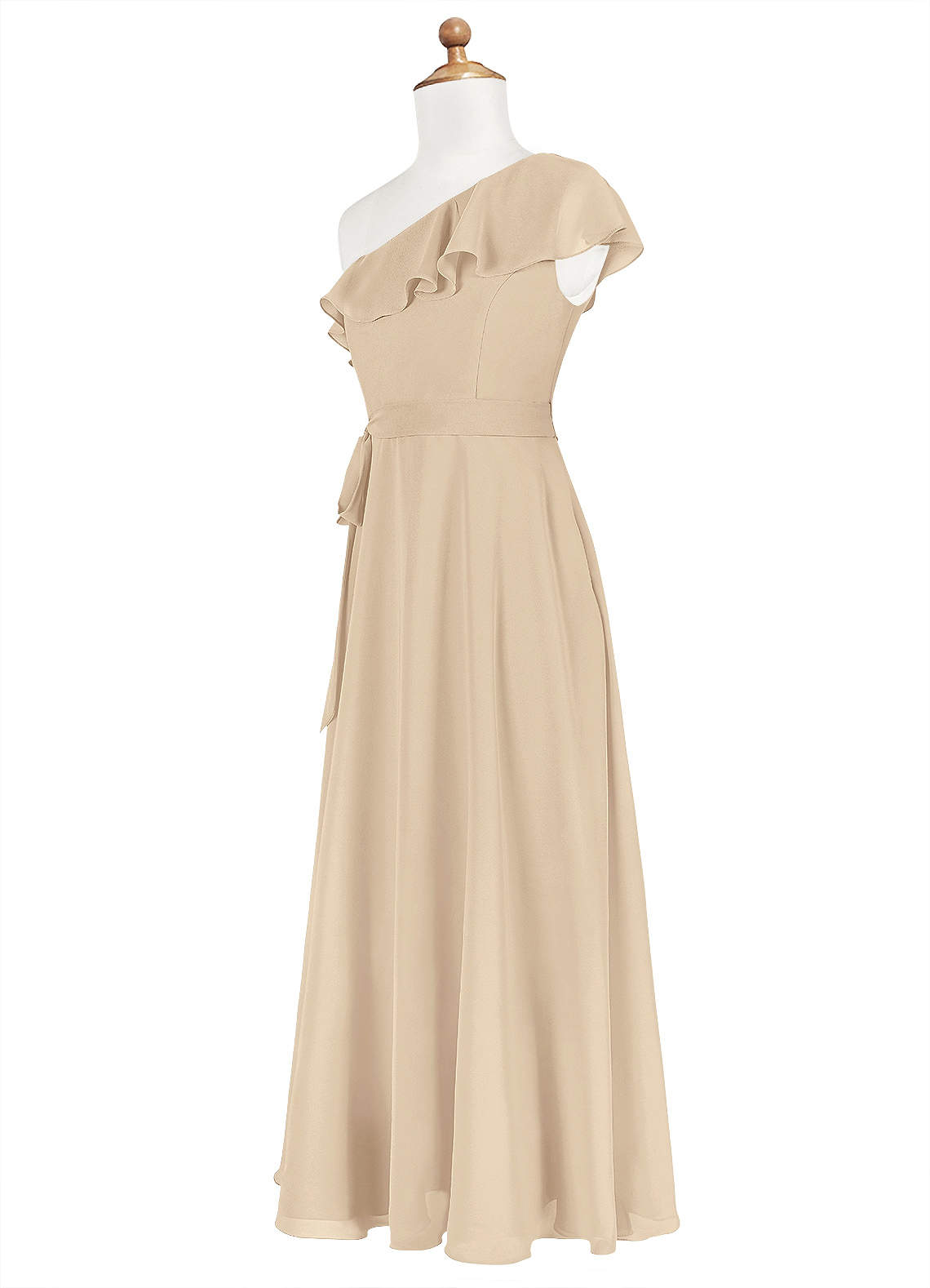 Azazie Eletta Junior Bridesmaid Dress in Champagne Azazie