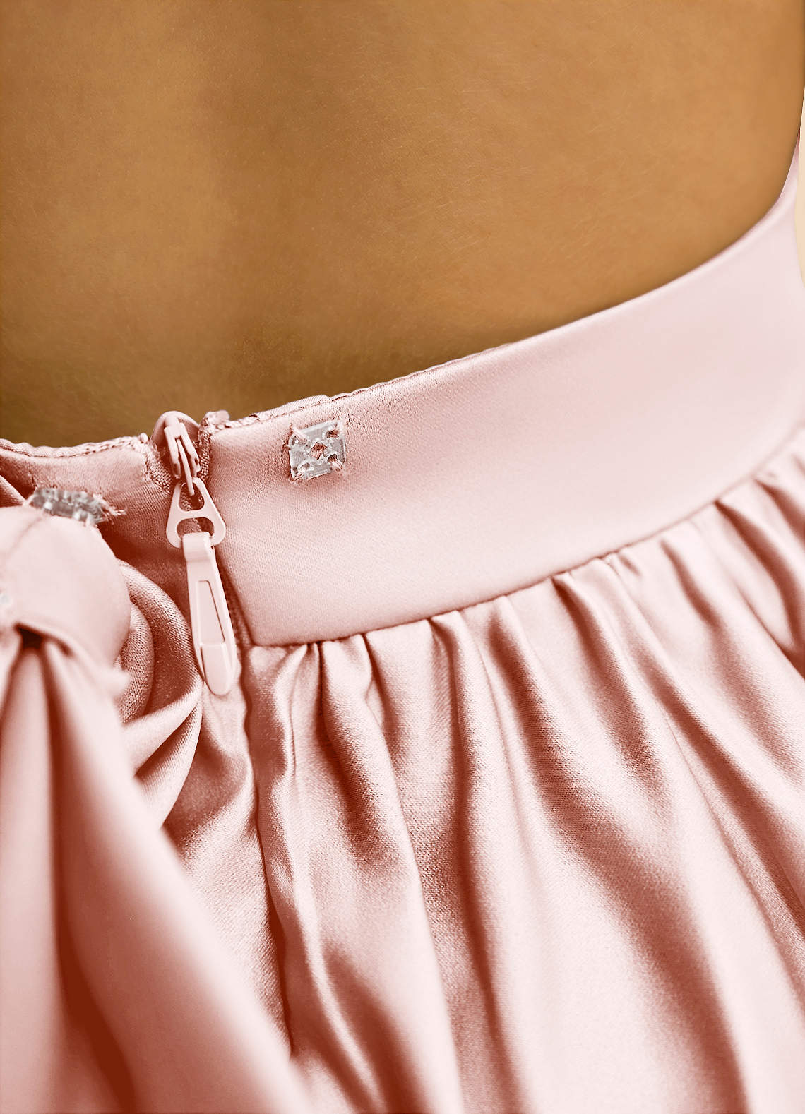 Azazie Nellia Flower Girl Dresses Blushing Pink A-Line Bow Matte Satin Dress image6