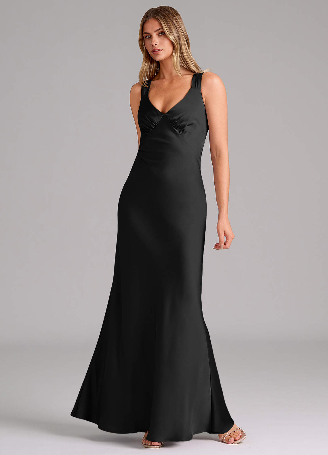 azazie mila stretch satin dress Azazie Mila