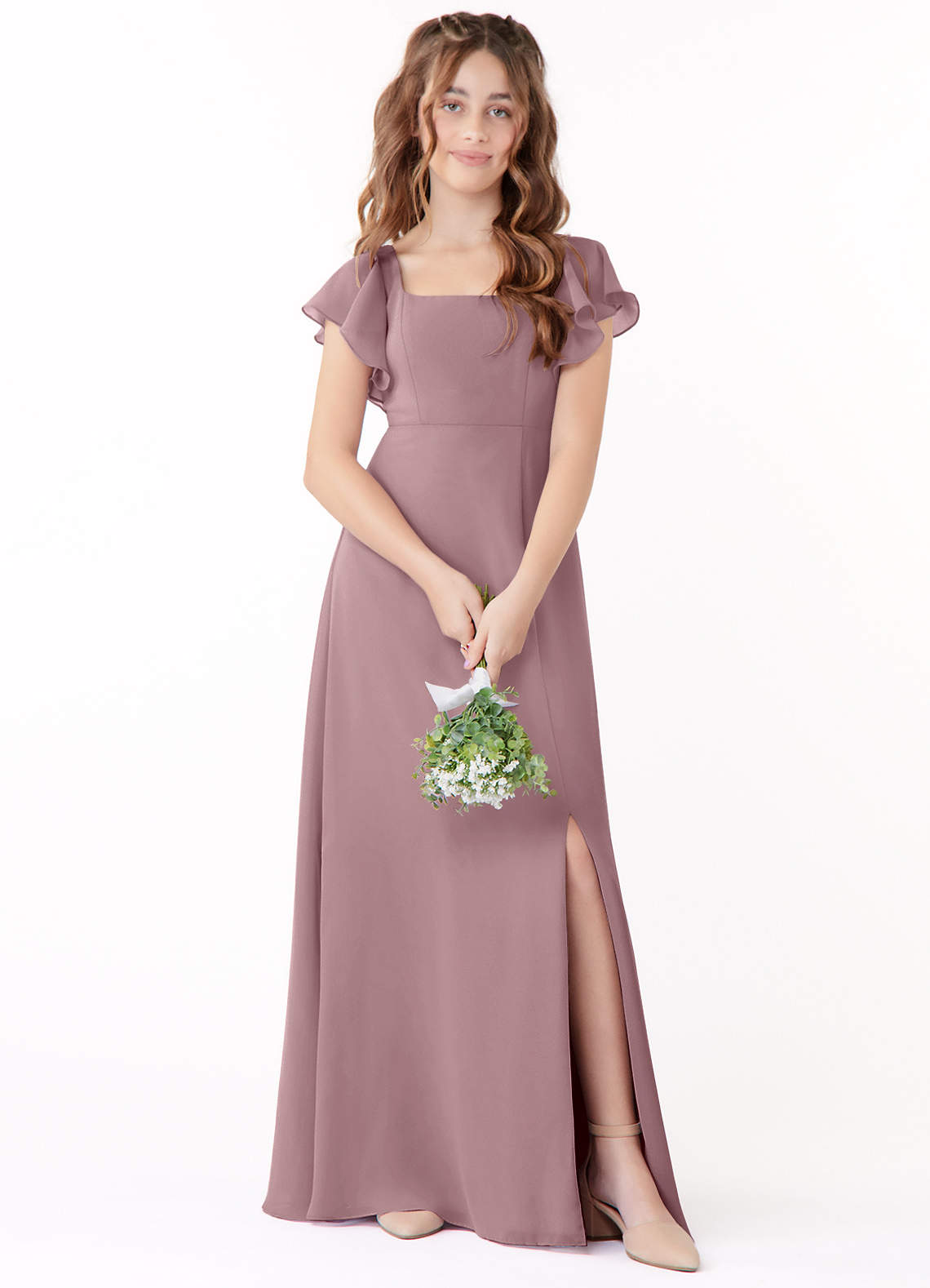 Azazie Bondi Junior Bridesmaid Dress in Dusty Rose | Azazie