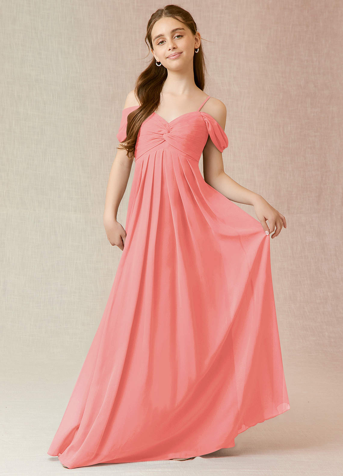 coral junior bridesmaid dresses