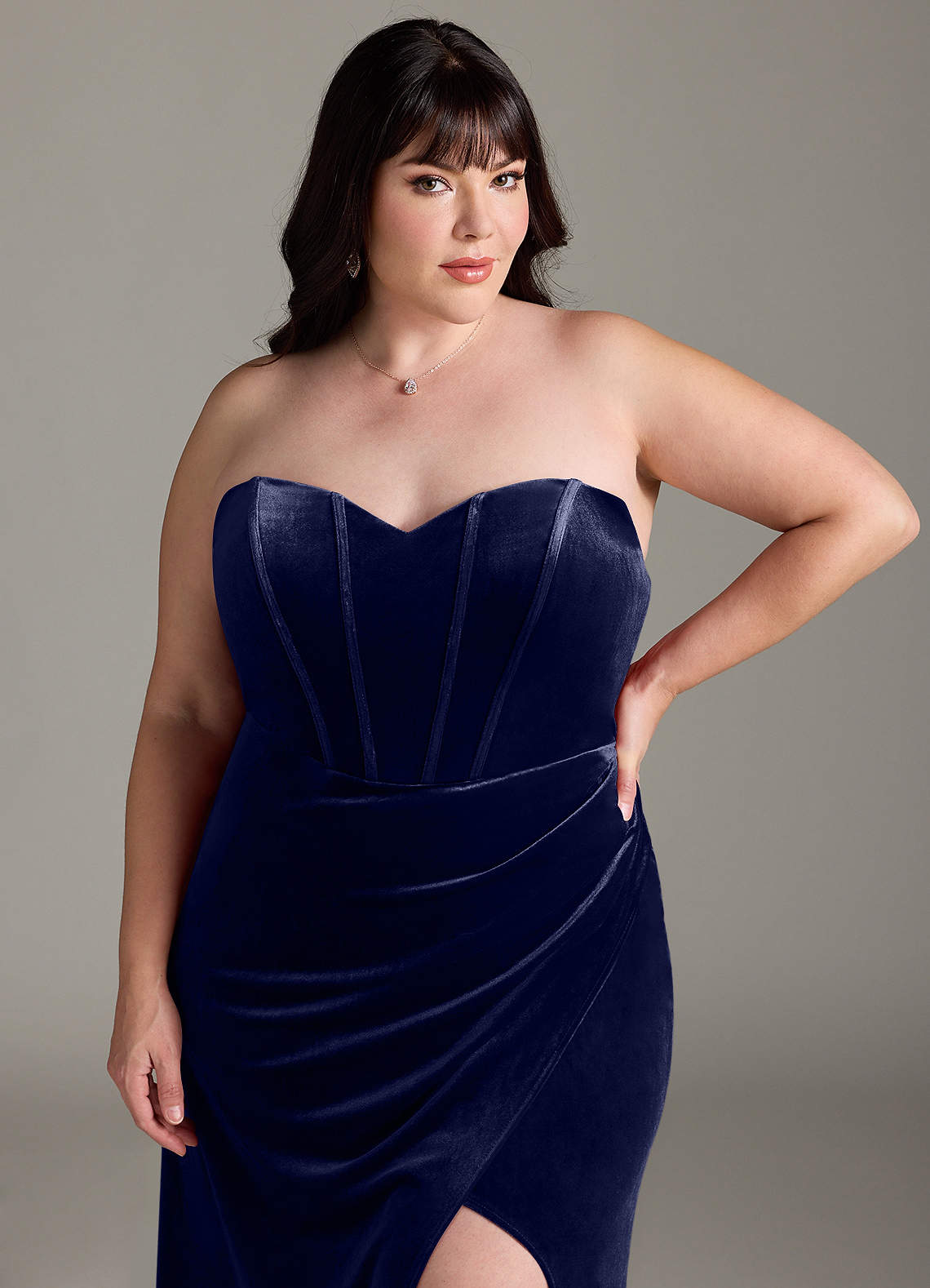 Azazie Jas Ready to Ship Dark Navy Velvet Bridesmaid Dresses | Azazie
