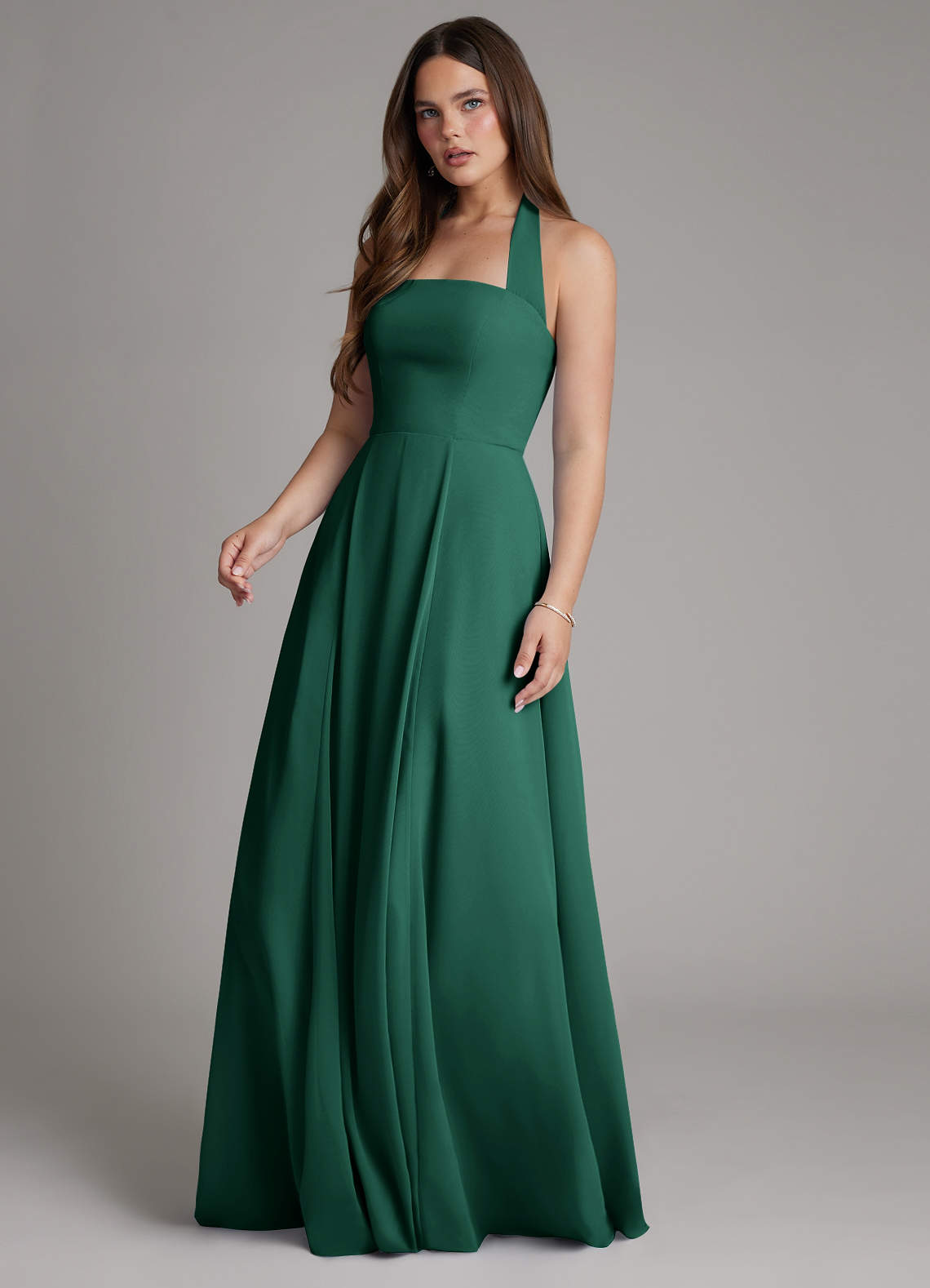 emerald green chiffon dress Sample Classic London Convertible Fitted slip dress silhouette Cowl neckline Built L / EMERALD / Rush