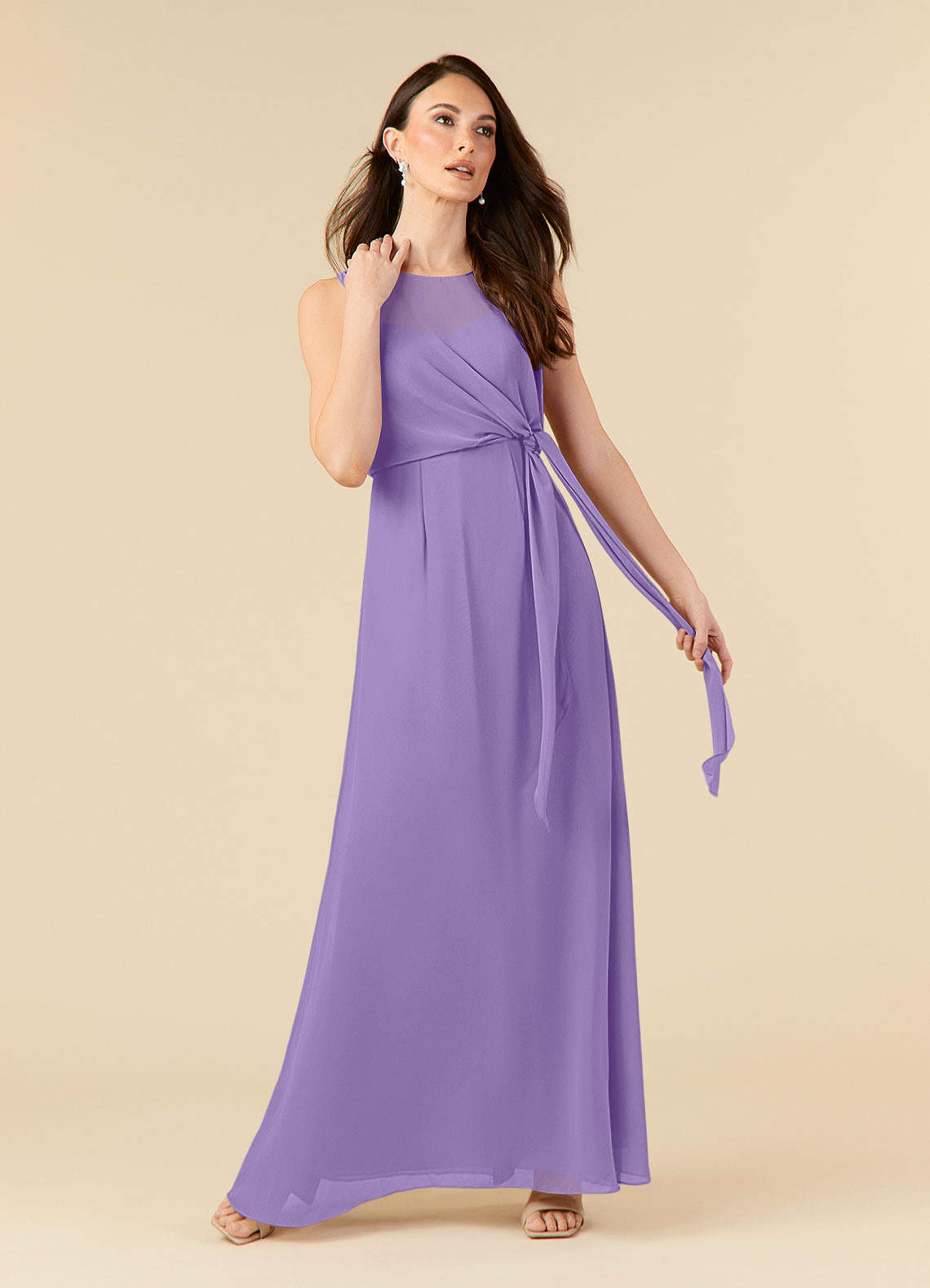 Azazie Marchioness Mother of the Bride Dresses Tahiti A-Line Scoop Pleated Chiffon Dress image1
