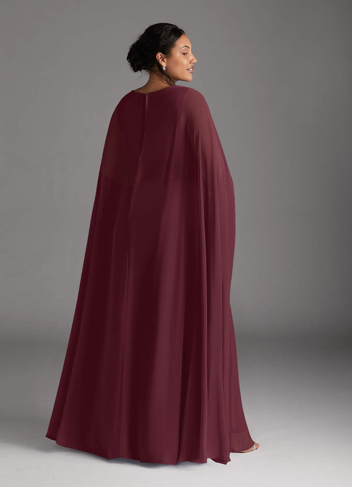 Azazie Isa Mother of the Bride Dresses Cabernet A-Line V-Neck Pleated Chiffon Dress image1
