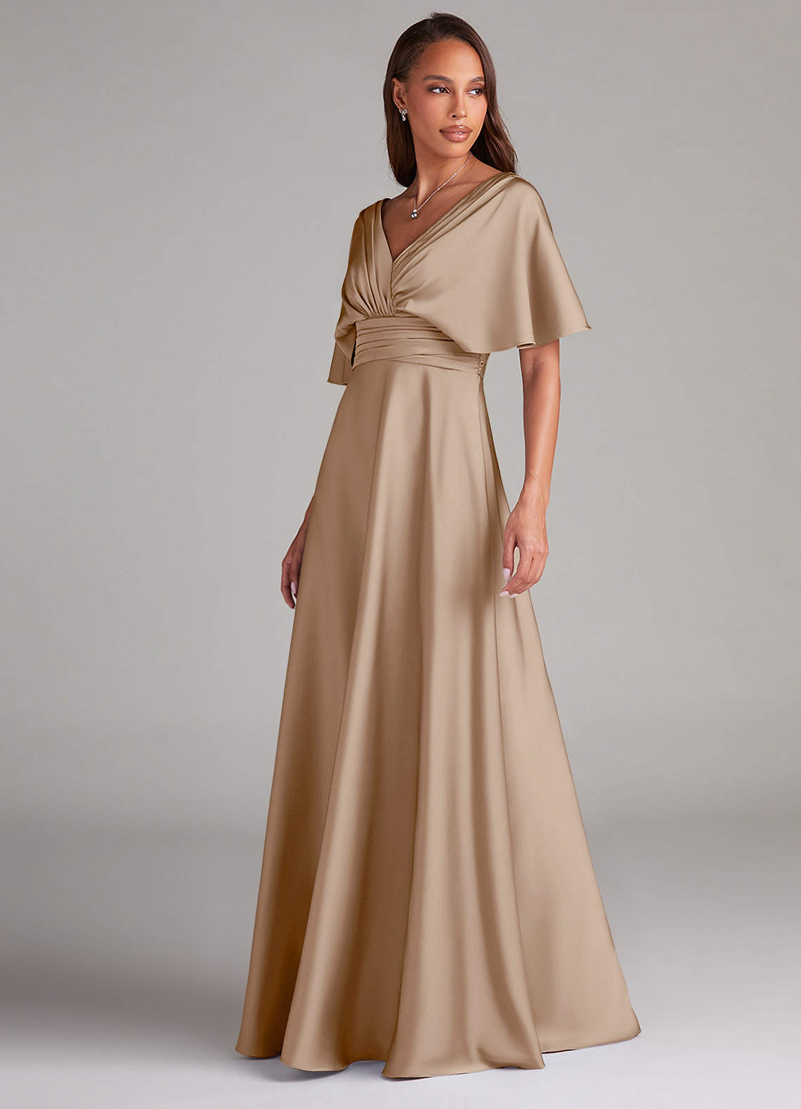 Azazie Pamela Abiti da Damigella in Taupe Azazie