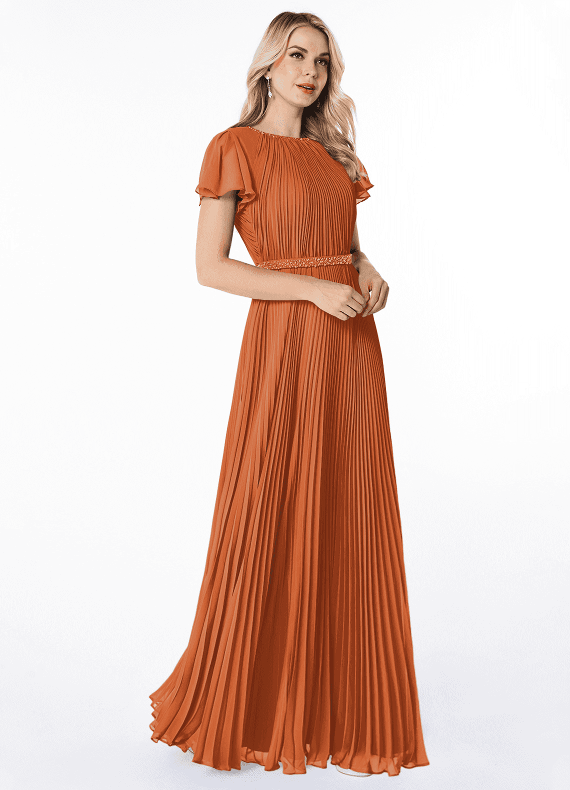 Azazie Kara Final Sale A-Line Pleated Chiffon Floor-Length Dress image2